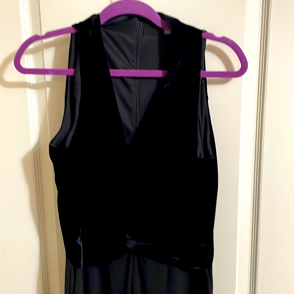 Black jumpsuit velvet top